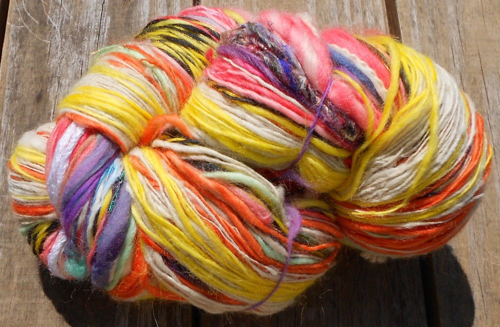Handspun Art Yarn, Art Yarn, Hodge Podge, 400 plus yards, Super Bulky to Sport Weight 13.4 oz., 381 g
