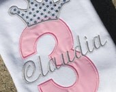 HUGE SA:E- Girl, Princess, Personalized Birthday Shirt /Onesie, 1st birthday, 2nd birthday, 3rd birthday, 4th birthday, 5th birthday