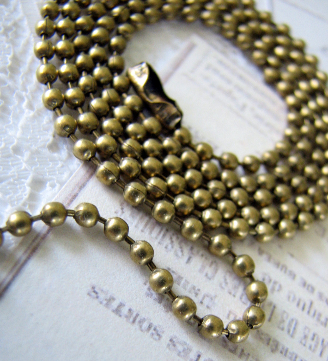 1 Antique Bronze / Brass Ox Ball Chain Necklace with Connector, 24 inch, 2.4mm ... Lead & Nickel Free CH003AB.1