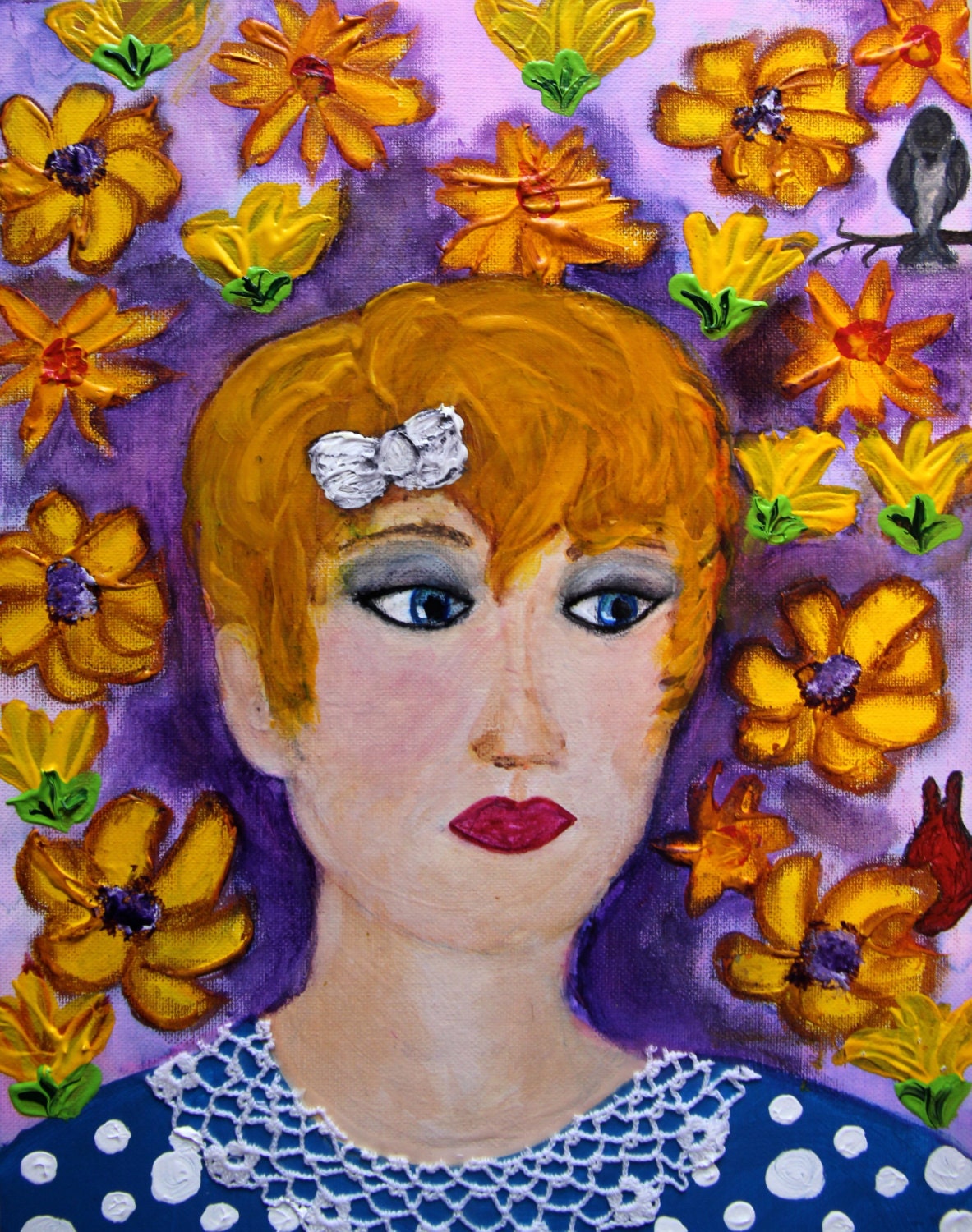 Yellow Muse, original acrylic painting