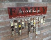 No Vinyl - Family Birthday Reminder Board Sign - Hand-Painted, Solid Wood, Multi-Color Completed Tags