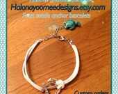 White Anchor with turtle bracelet