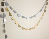 Silver and Gold Bunting, paper garland, party decoration, home decor, reversible
