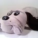 Vintage Pound Puppy, Grey with Brown Ears