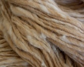 Handspun Yarn - Lovely, superfine Alpaca, Merino wool, thick and thin, undyed, nepps, USA grown, single ply, worsted weight