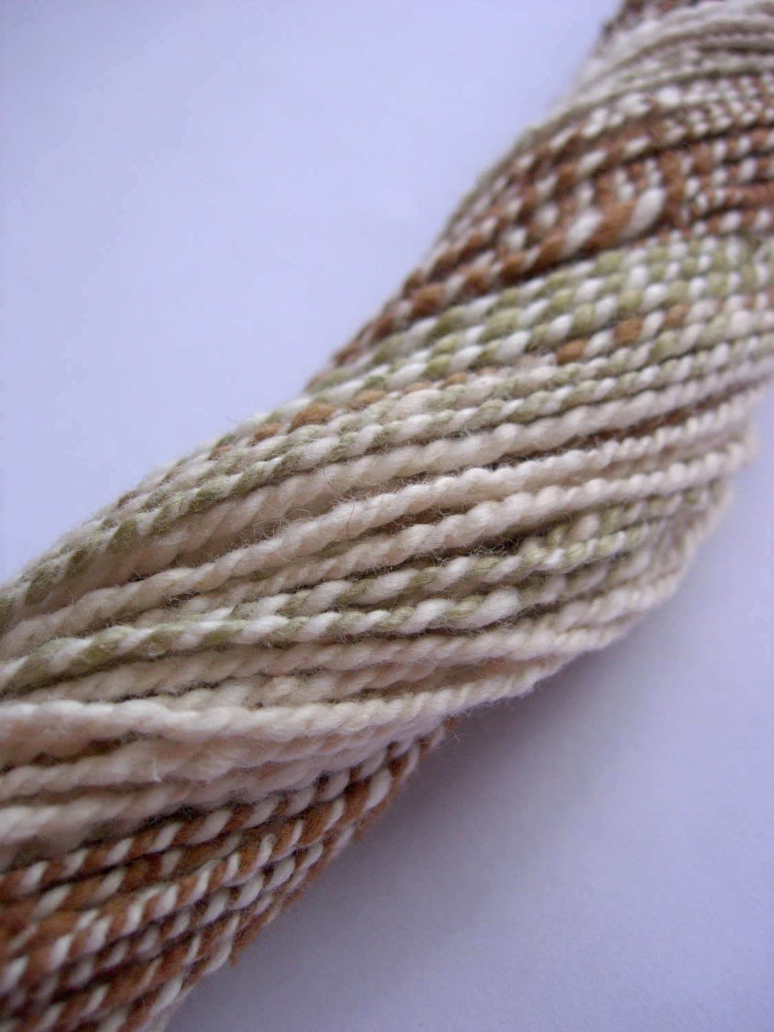 Handspun Yarn - Cotton, organic, undyed, natural color, Summer Dream, 2-ply, fingering weight