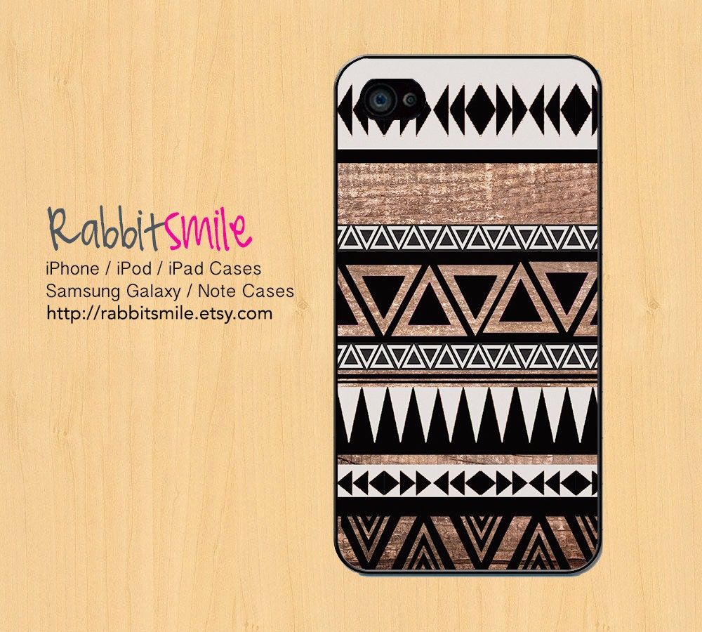 Black Aztec iPhone 5 Case, Wood iPhone 4 case, Tribal Geometric Pattern iPhone 4s Cover, Triangle Hard Plastic iphone 5 Cover, cases
