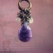 Observatory Necklace - Purple Lilac Dappled Lepidolite Stone Snow White Moonstone Cluster Soldered Gunmetal - Amethyst Clouds