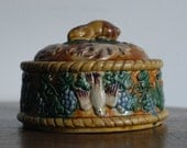 Vintage Ceramic Container with Woodland Animals
