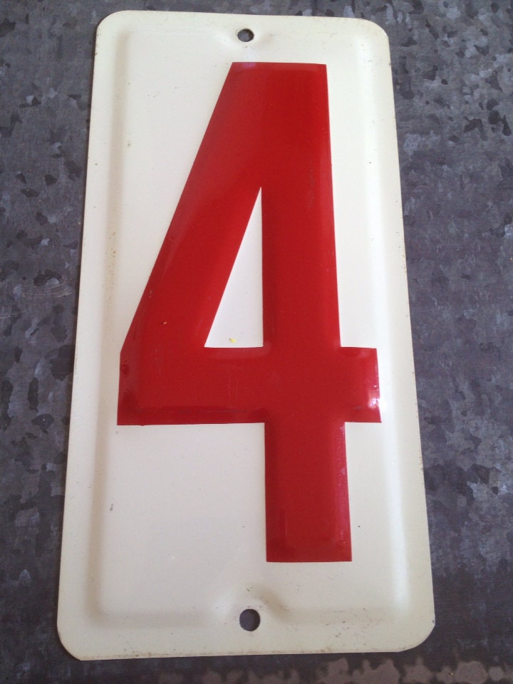 Sign Number Four Industrial Vintage