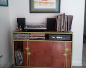Mid Century Inspired Media Storage Cabinet / TV Stand / Credenza Lime Zing 48"