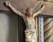 Antique Crucifix Polychrome from Louisiana Convent