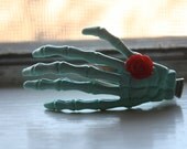 Hair Clip Valentine Collection Mint Lady Skeleton Hand