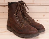Vintage made in USA brown Red Wing work boot size 12D
