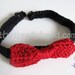 Sparkly Black Choker with Red Bow J43