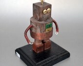 Robot Sculpture, Trinket Box, Steam Punk Desk Art