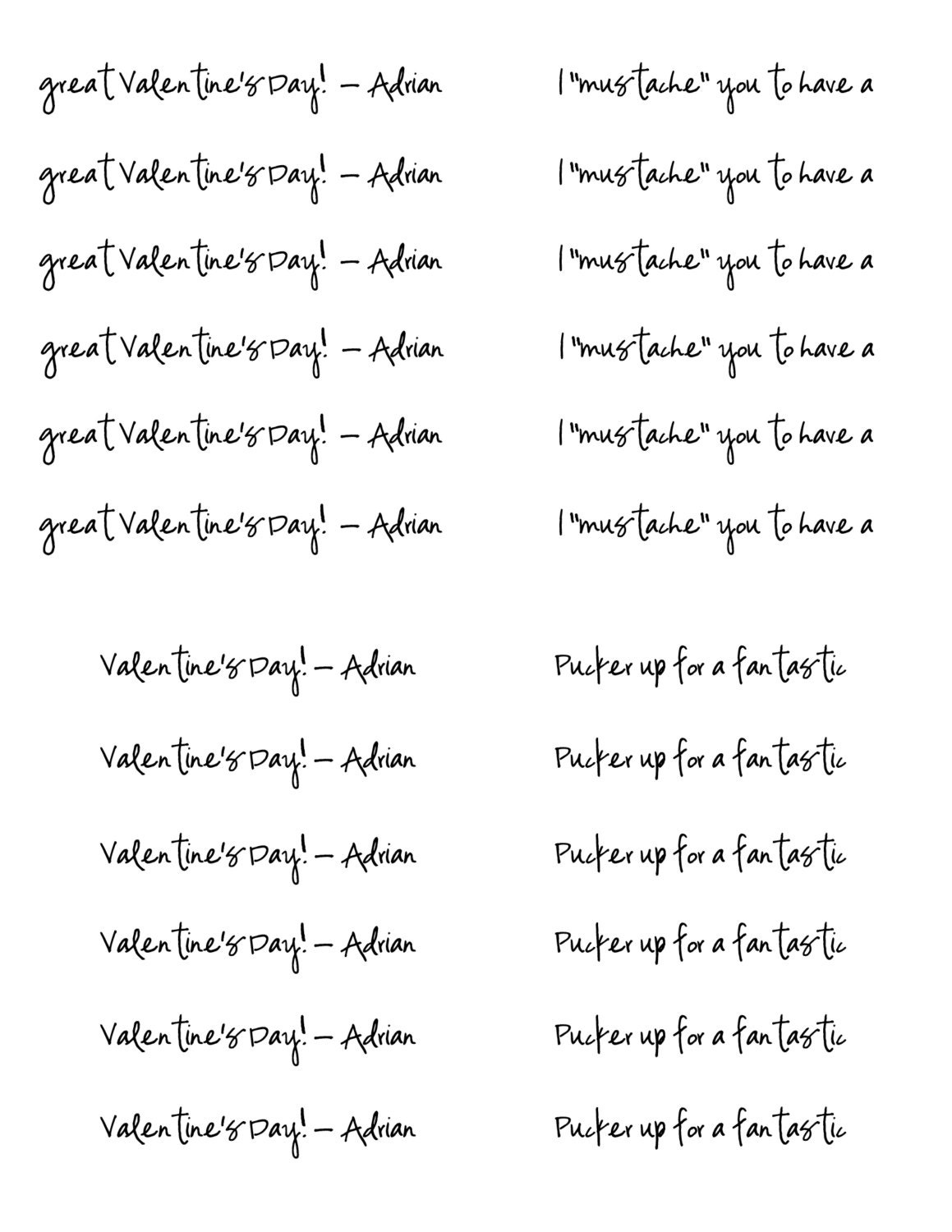 Mustache and Lips PRINTABLES for Suckers Valentine Wedding or Birthday Party Gifts Favors