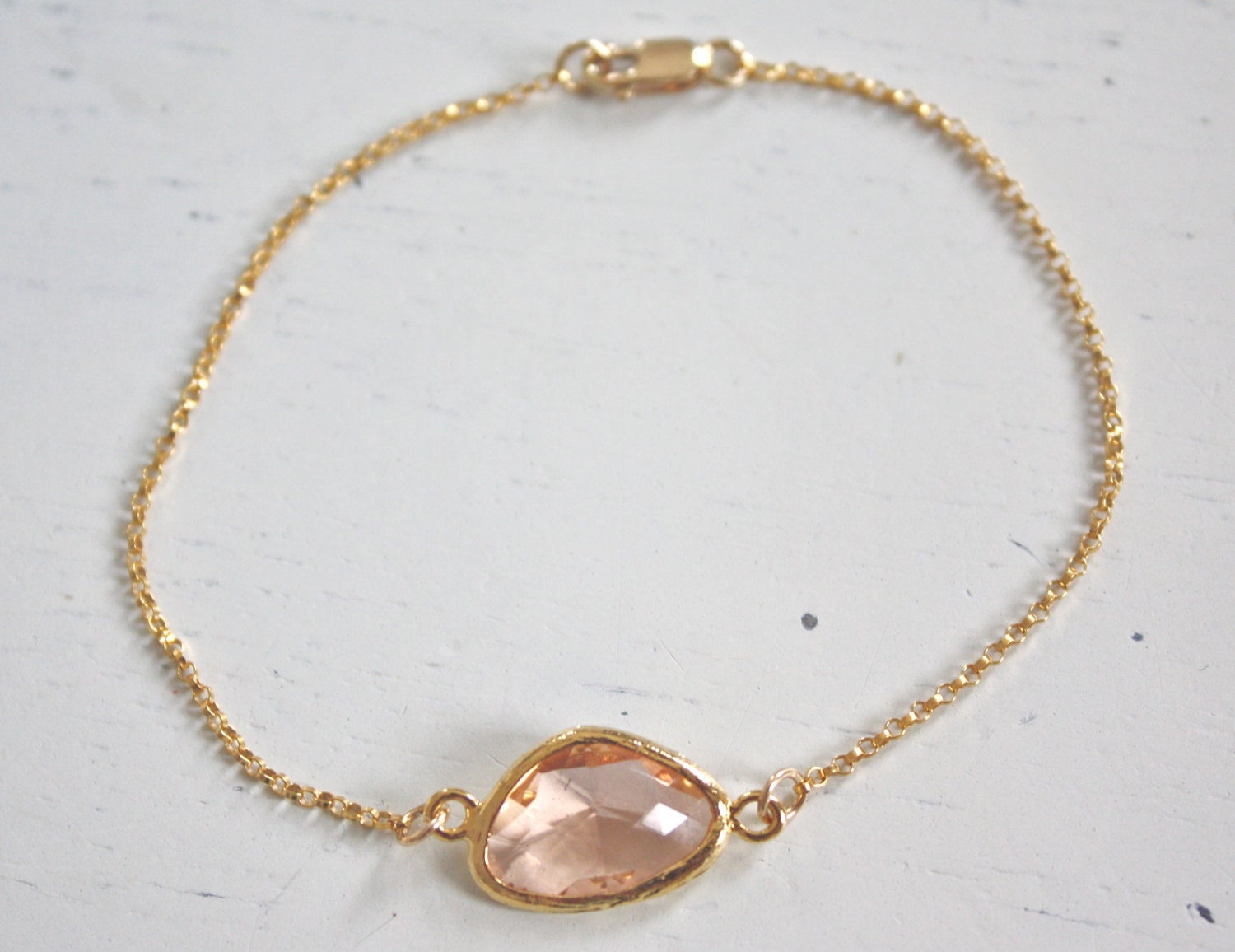 Bracelet Champagne Glass Gold Wrapped, Bridesmaids Jewelry, Bridal Jewelry, Everyday