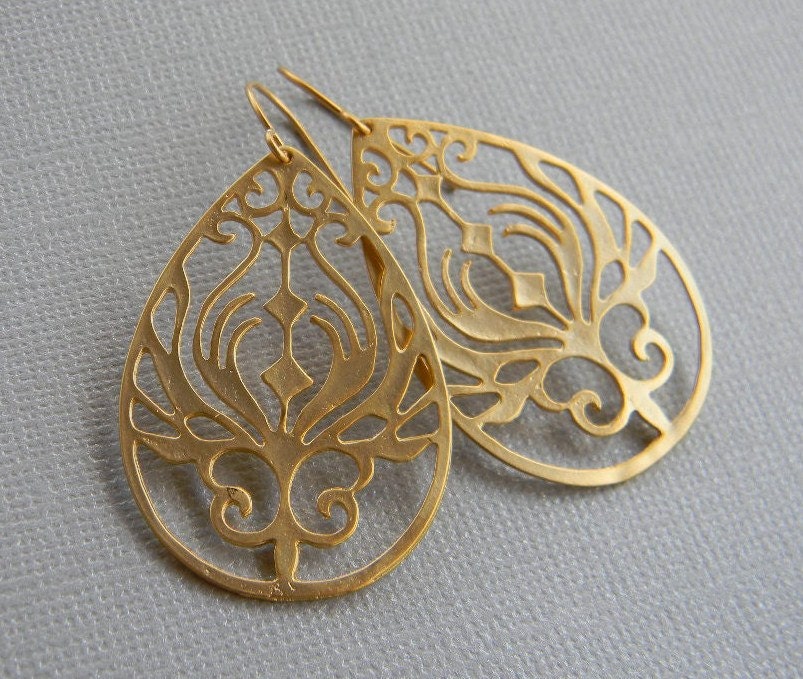 Large Gold Bohemian Drop Earrings