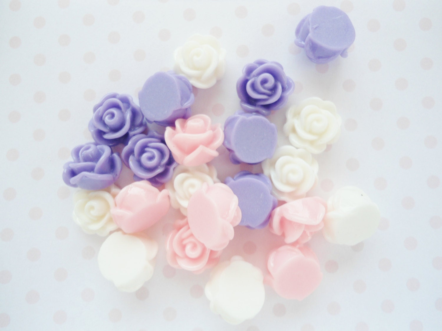 9pcs - Pretty Rose Mix Decoden Cabochon (12mm) FL10012