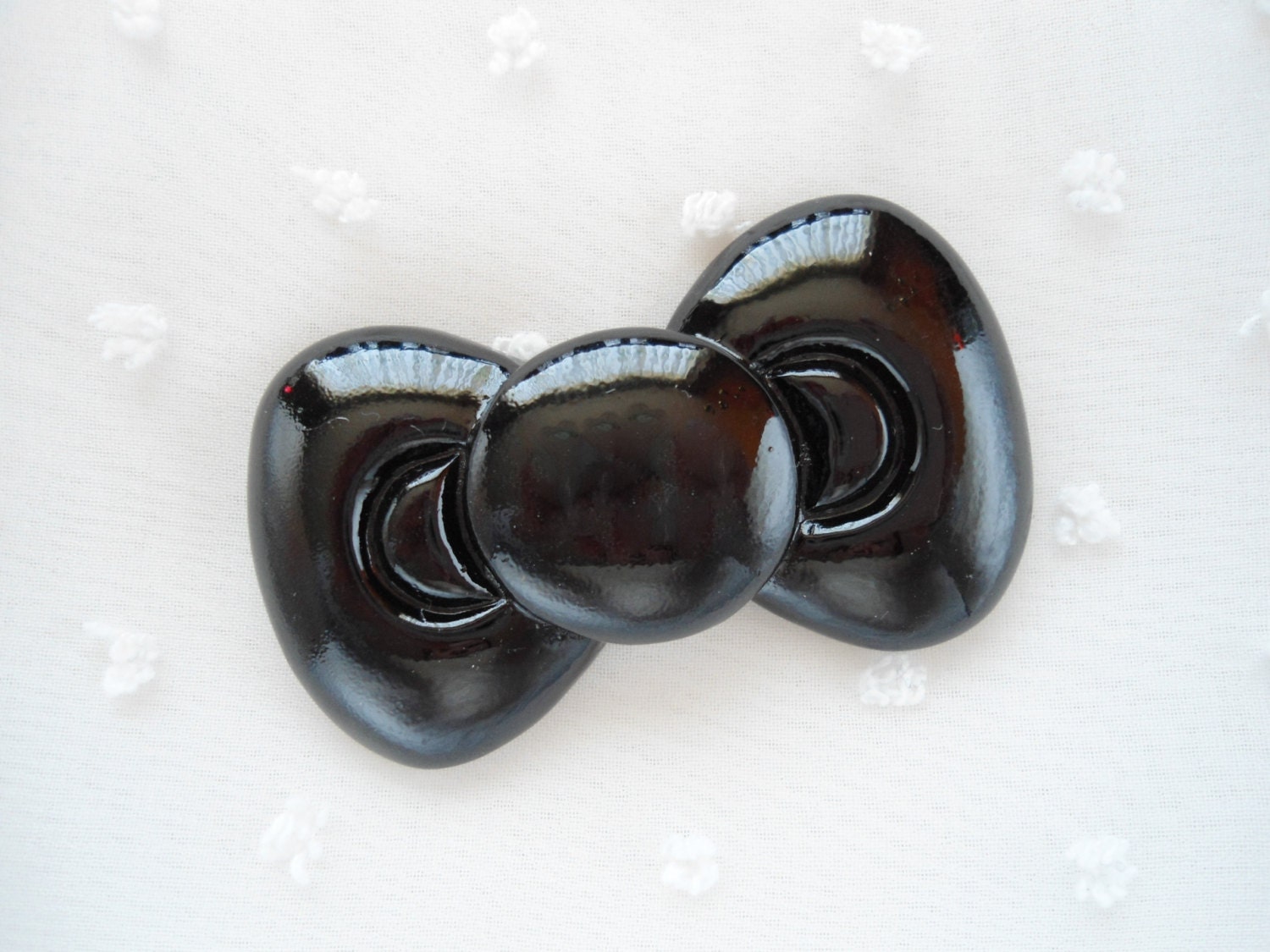 1pc - LL Black Kitty Bow Decoden Cabochon (59x34mm) BL10014