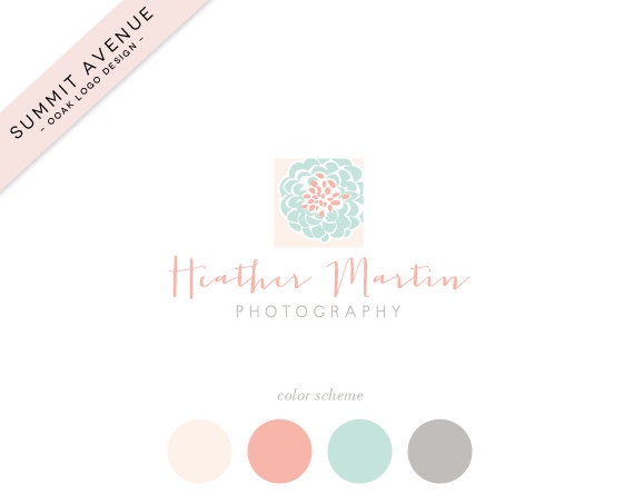 Custom PreDesigned OOAK modern Floral Logo for Photography by summit avenue