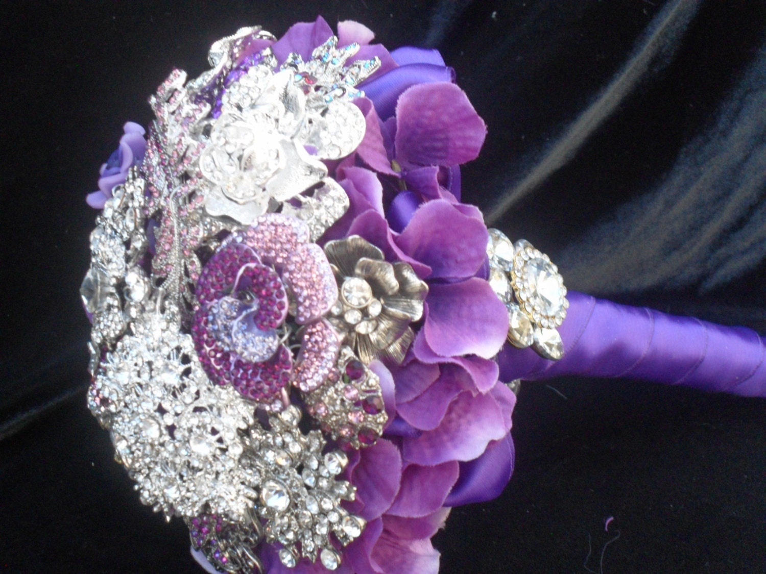 Brooch and Jeweled bouquet. Made to Order