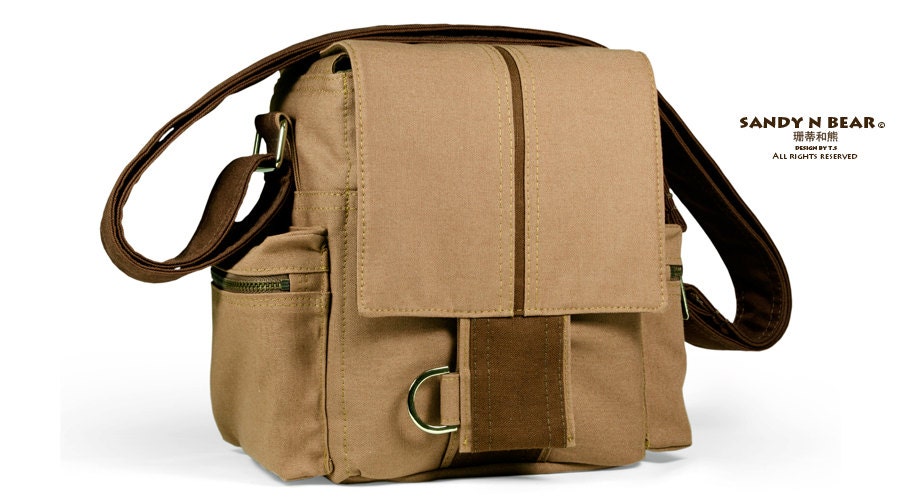 Design Messenger Camera Bag - Bole brown ( Handmade / Cotton )