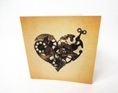 Clockwork Heart Greetings Card