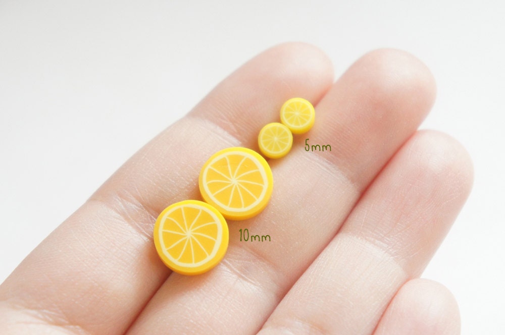 SALE Tiny Sliced Lemon Post Earrings