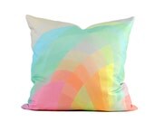 Cotton Pillow Cover - Color Waves Pattern, 18" x 18" Artwork, Geometric, Modern, Multi-Color, Illustration