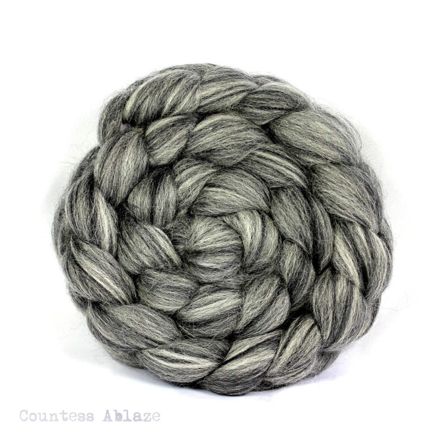 Grey Skies in Manchester - BFL - Bluefaced Leicester - 100 grams  - custom blend - fibre spinning combed top roving