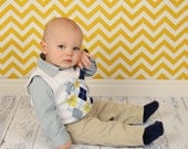 Photography Backdrop - Yellow Chevron Zigzag - 4.5' x 5.5' with Top and Bottom Rod Casings- READY TO SHIP