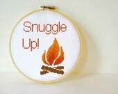 Counted Cross stitch Pattern PDF. Instant download. Cosy Campfire. Includes easy beginners instructions.
