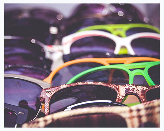 Colorful summer sunglasses - 8x10 photography print - The Rain is Over - street market, reflection, nursery wall decor