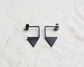Sterling silver pendant earrings nro12 "les géométriques" triangle
