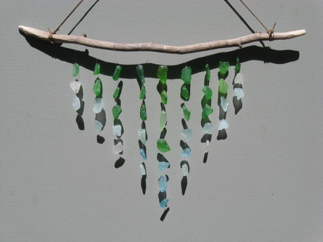 SIMPLE BEACH GLASS Mobile Sea Glass Mobile Sun Catcher Cottage Decor