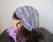 Knit Slouchy Chunky Beanie Hat Knit Oversized Chunky Beret Spring Bouquet Spring Pastel Colors Easter Spring Fasion