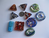 Mixed Glass Foil Beads - Group of 10