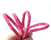 Braided Bracelet. Hot Pink Neon Bold Fashion. Wrap Bracelet. Spring Line.