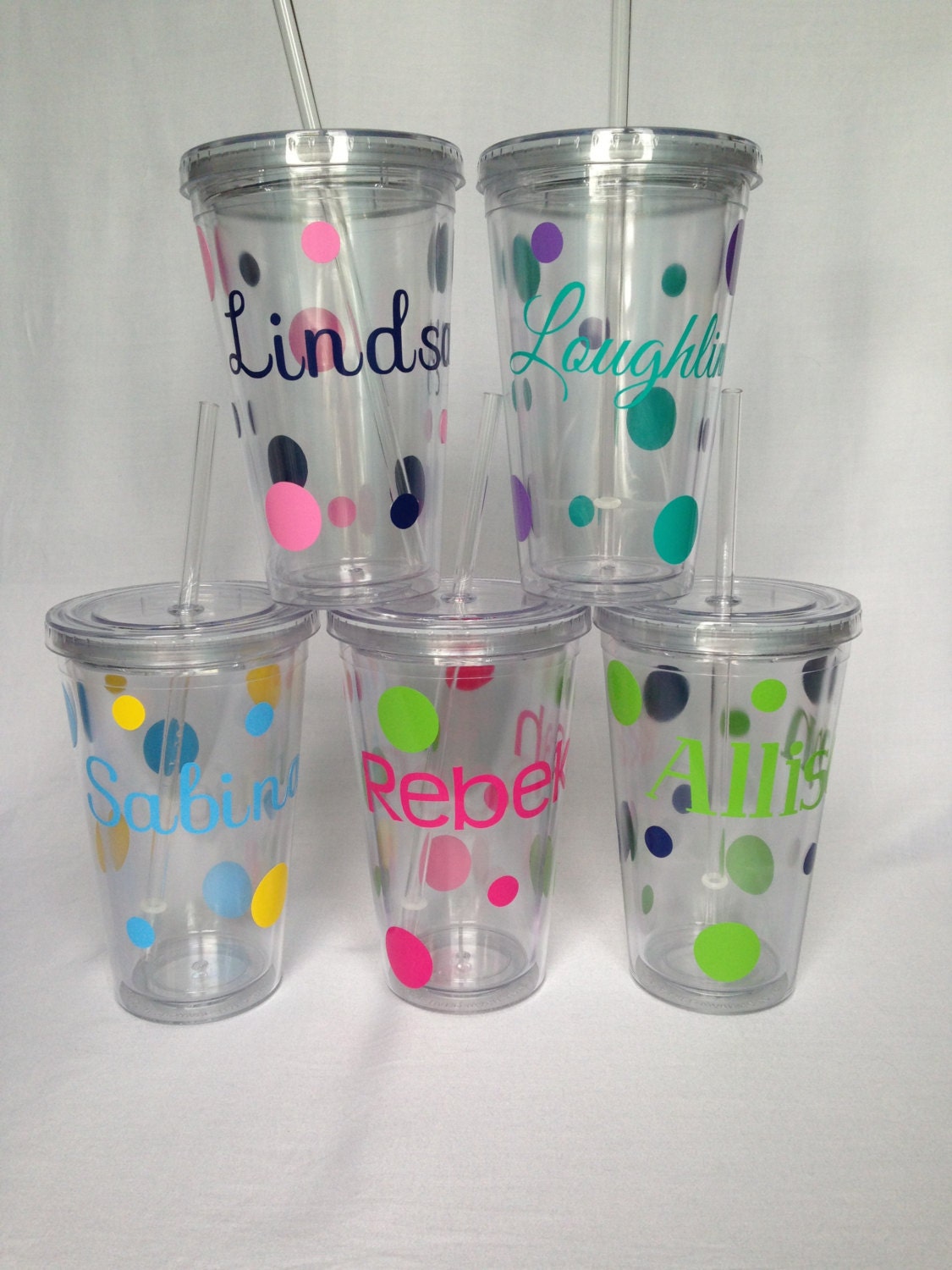 Personalized 16oz BPA Free Double Walled Tumbler With Straw