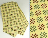 Vintage 60s Mod Lemon Yellow Spotty Print 'Duggie' Dandy Ascot Cotton Cravat