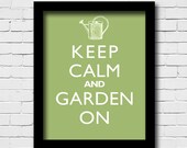 Keep Calm And Garden On - Antique Watering Can - 8x10 Art Print