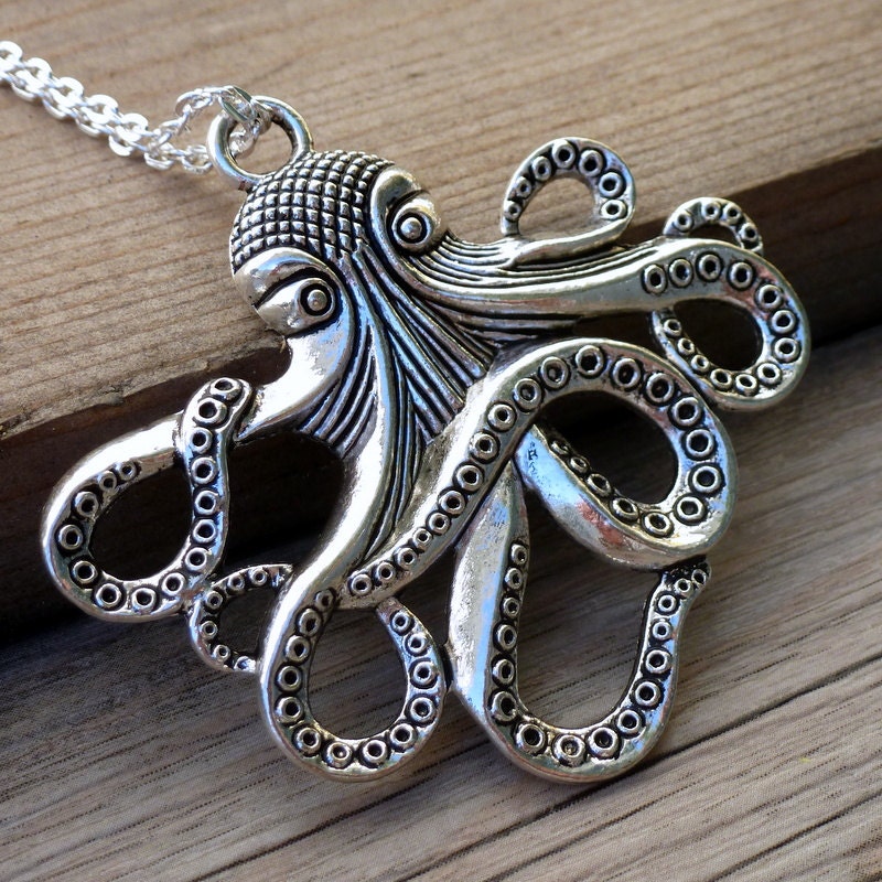 Steampunk  Necklace Victorian pendant charm pirate jewelry nautical marine DR. OCTOPUS