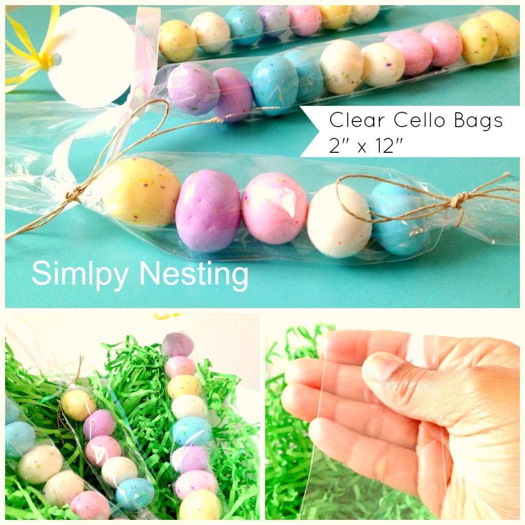 Clear Skinny Cello Bags 2 x 12, Set of 25, Party Favor Bags, Clear Party Bags, Candy Bags, Cello Bag