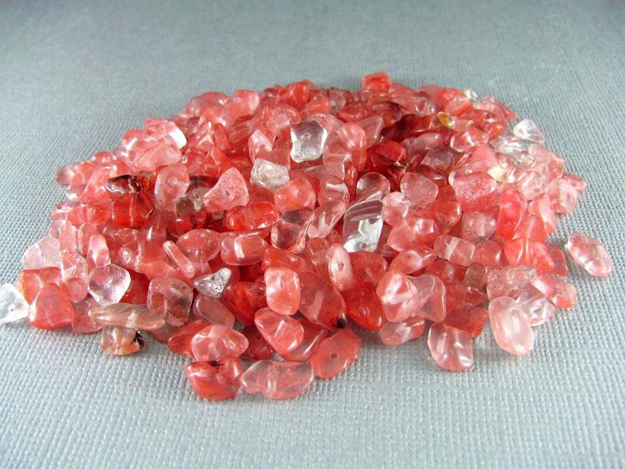 Cherry Quartz Chip Beads with Drilled Holes Semi Precious Stone 5-8mm