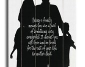 Being A Family - black & white... 9 x 12 wooden sign wall art