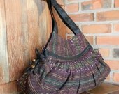 ON SALE Hand Woven Cotton Shoulder Bag Purse Handbags Tribal Ethnic - IKAT 9