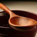 wide mouth wooden serving spoon kitchen cooking utensil of Cherry wood