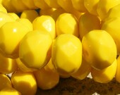 LEMON DROPS . Czech Glass Bead . brilght yellow . 12 each . 6mm x 8mm
